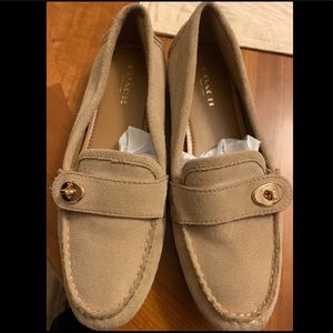 Coach tan suede loafers